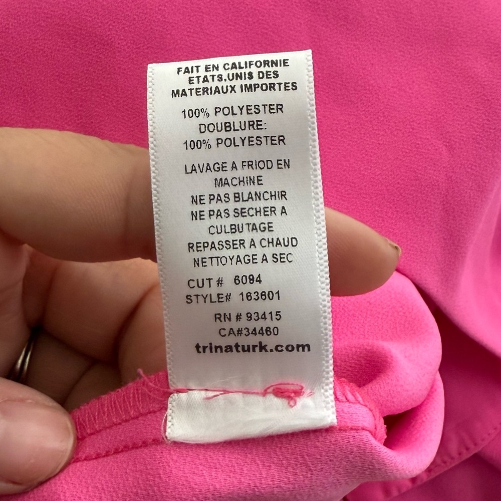 Trina Turk Zadie Jumpsuit in Flamingo Hot Pink NWT Size 2 Barbie Statement Y2K - Picture 12 of 15
